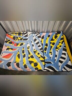 Ömsesidig IKEA Yellow, Blue, Black & White Patterned Cushion Cover